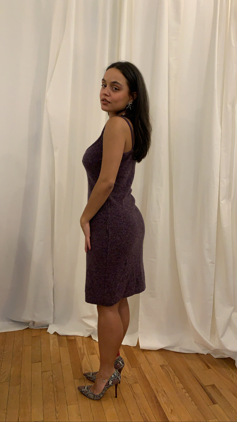 LUXURY CONSIGNMENT - Bottega Veneta Purple Knit Dress