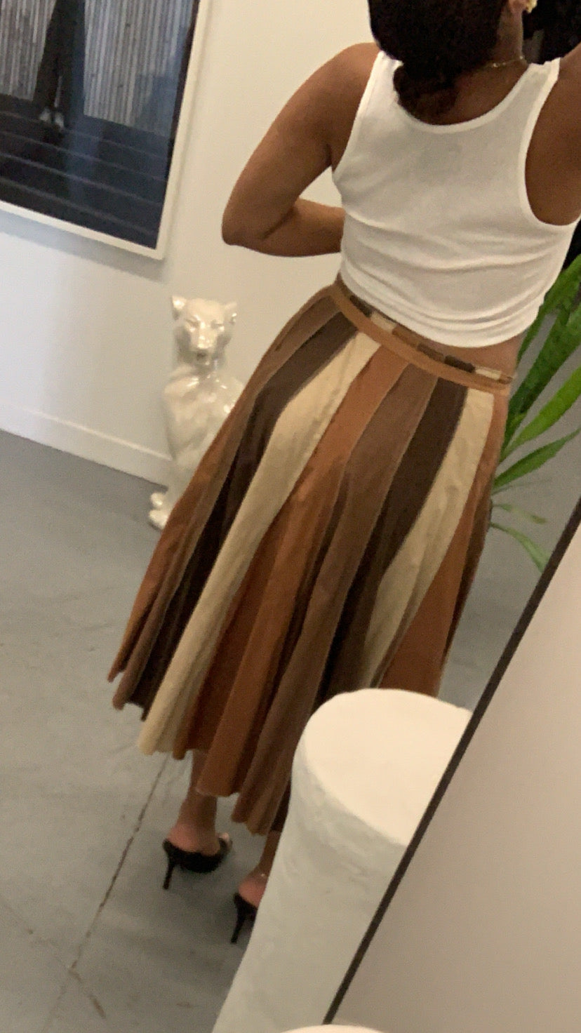 Hues of Brown Flared Skirt