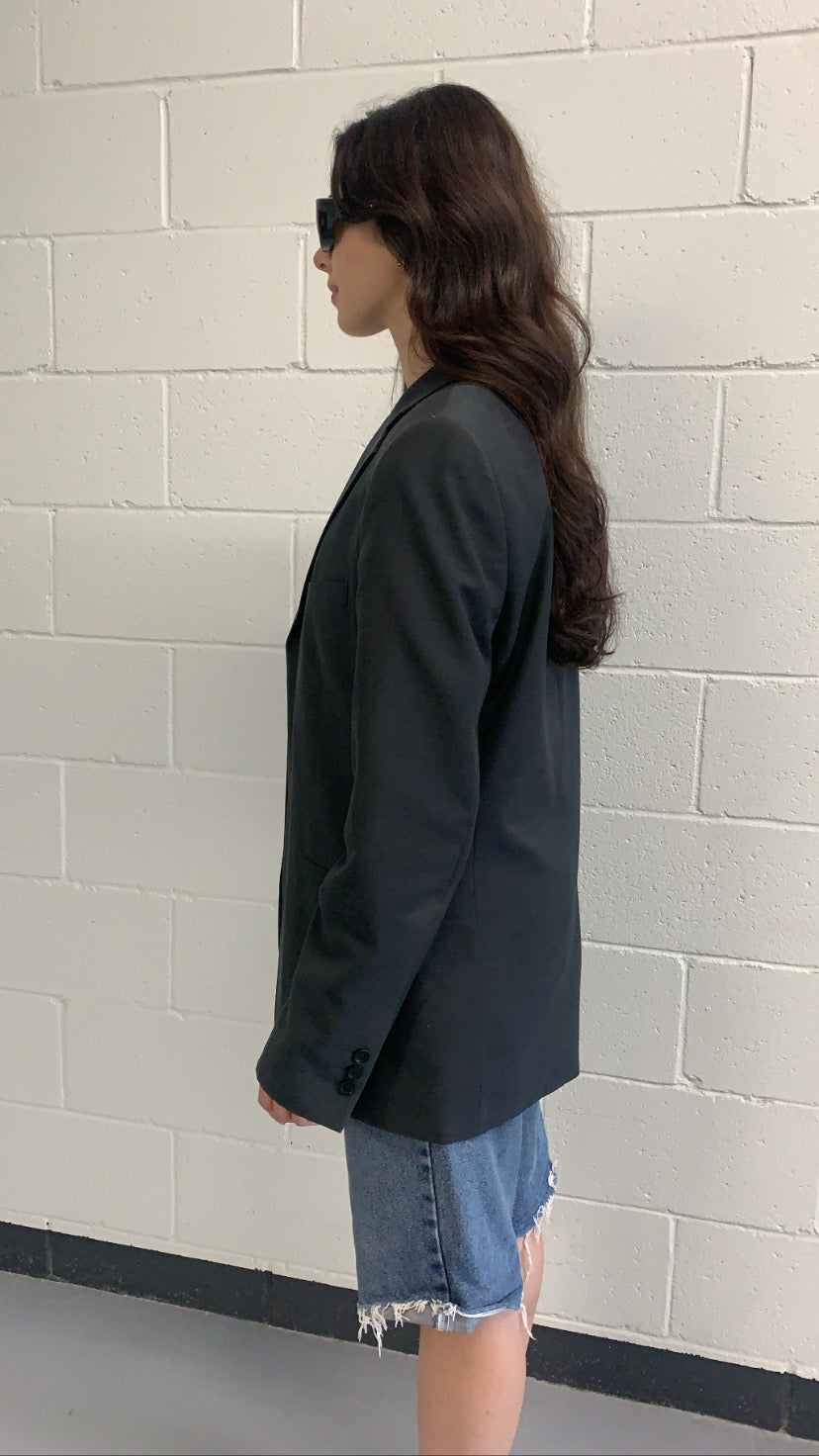 Oversized Dark Grey 3-Button Blazer