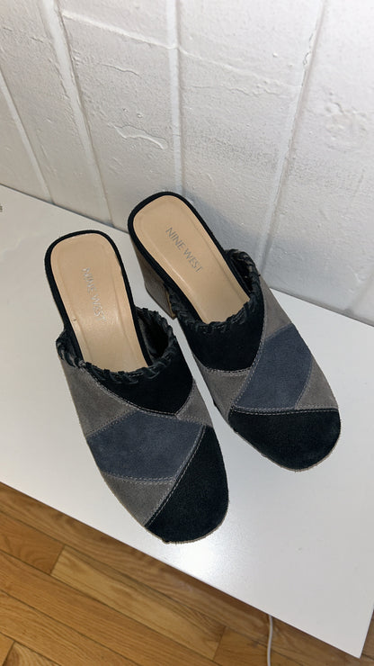 Suede Patchwork Clogs