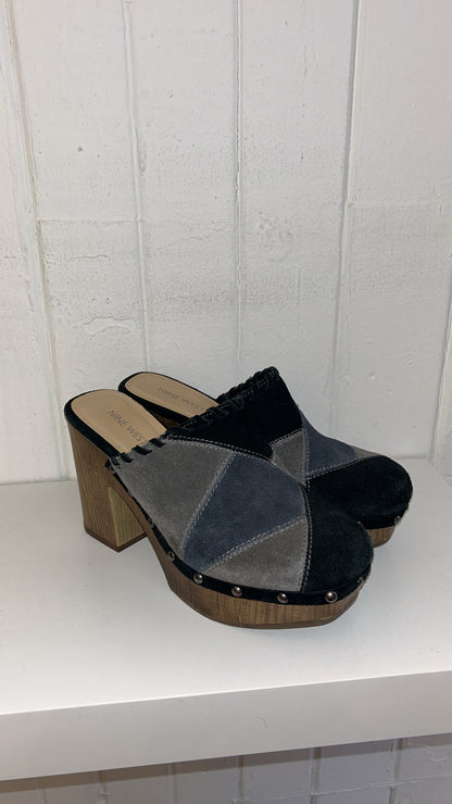 Suede Patchwork Clogs