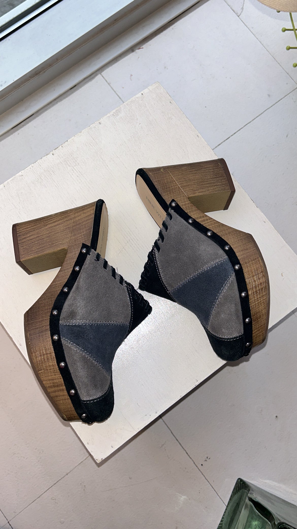 Suede Patchwork Clogs