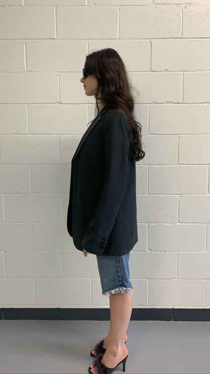 Oversized Dark Grey 3-Button Blazer