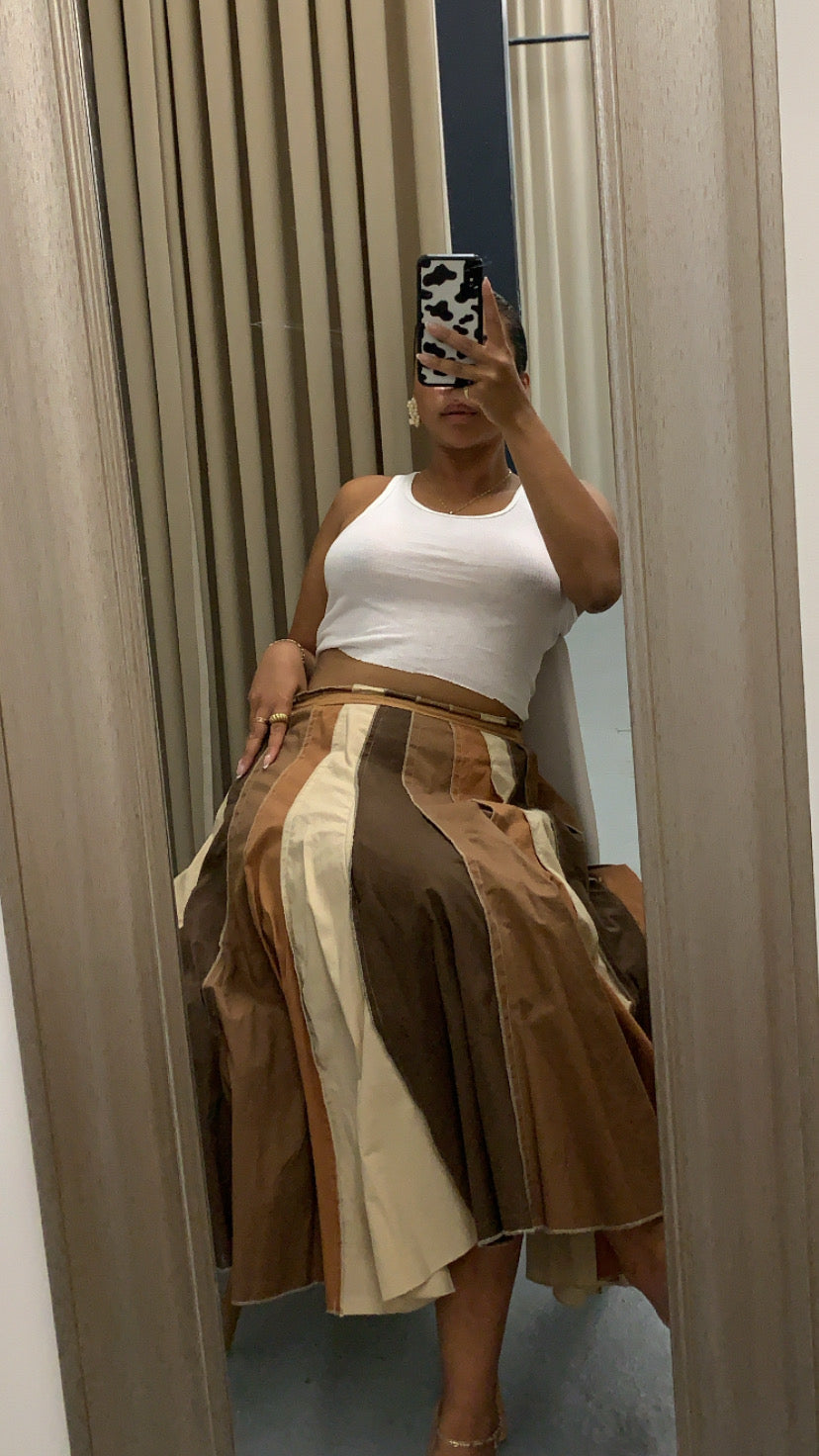 Hues of Brown Flared Skirt