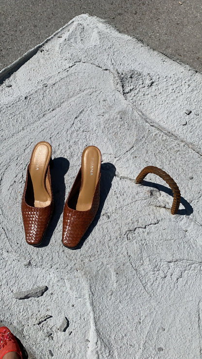 Braided Cowhide Mules