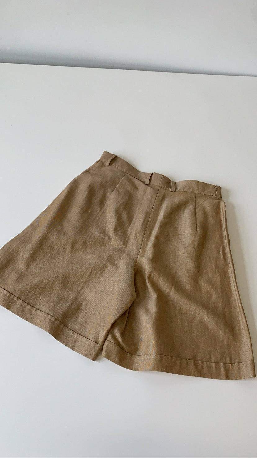 Wool-Linen Blend Safari Shorts