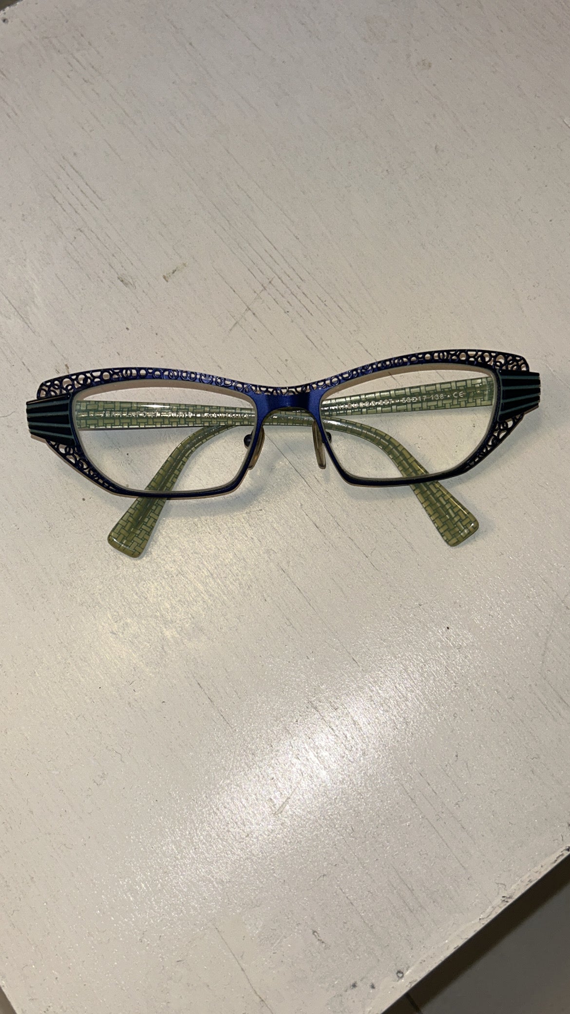 Metallic Blue Bayonetta-Style Glasses