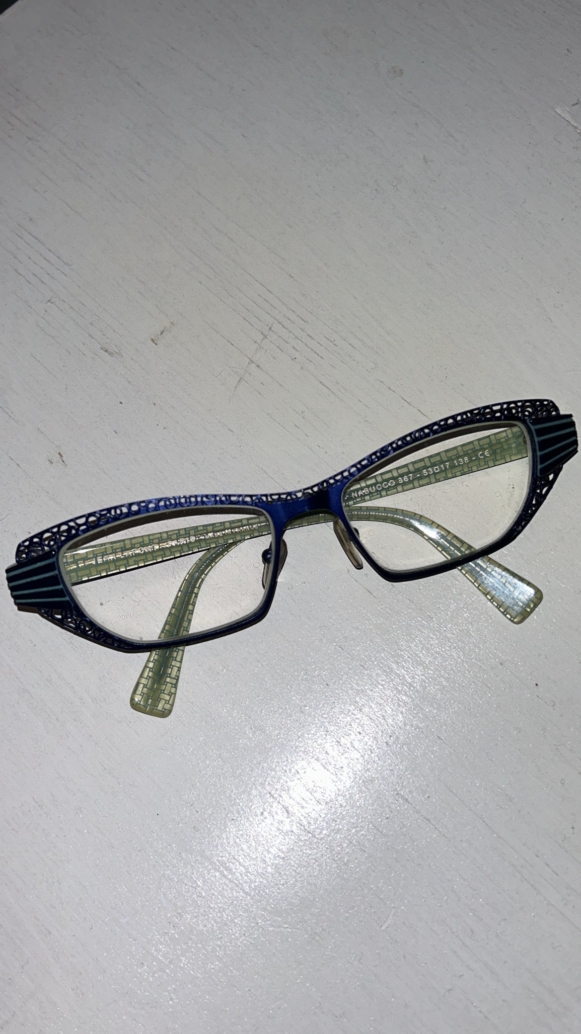 Metallic Blue Bayonetta-Style Glasses