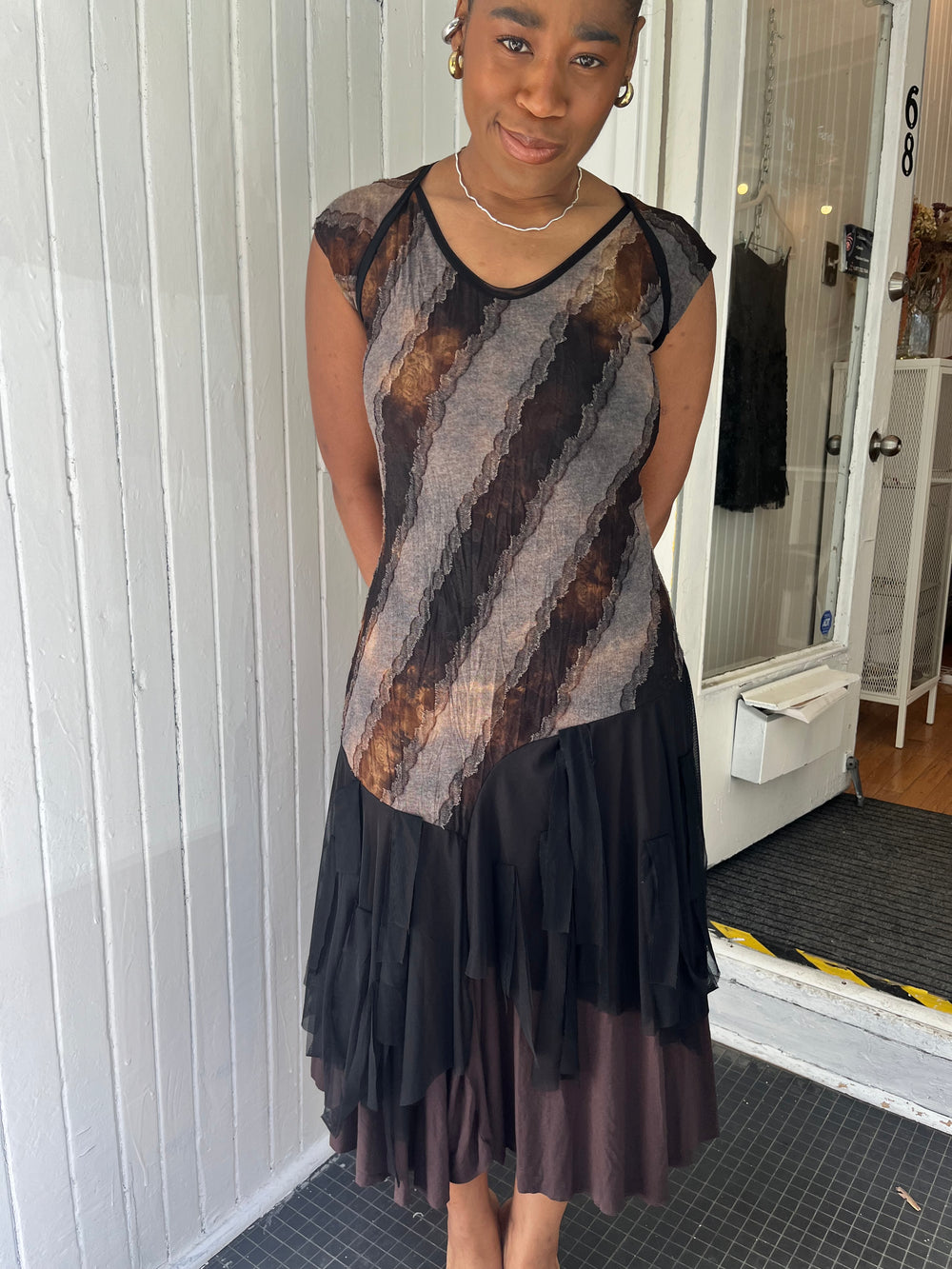 Dinh Bá Multi-texture Deconstructed Dress