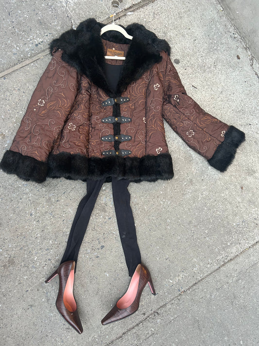 Choco Embroidered Coat