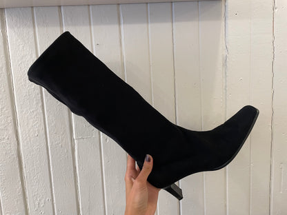 Black Square Toe Boots (40)