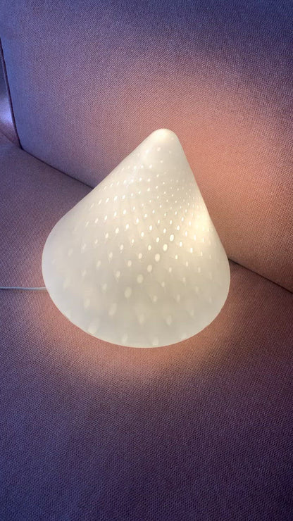 RARE 15” Murano Cone Lamp w/ Brass Lamp Base