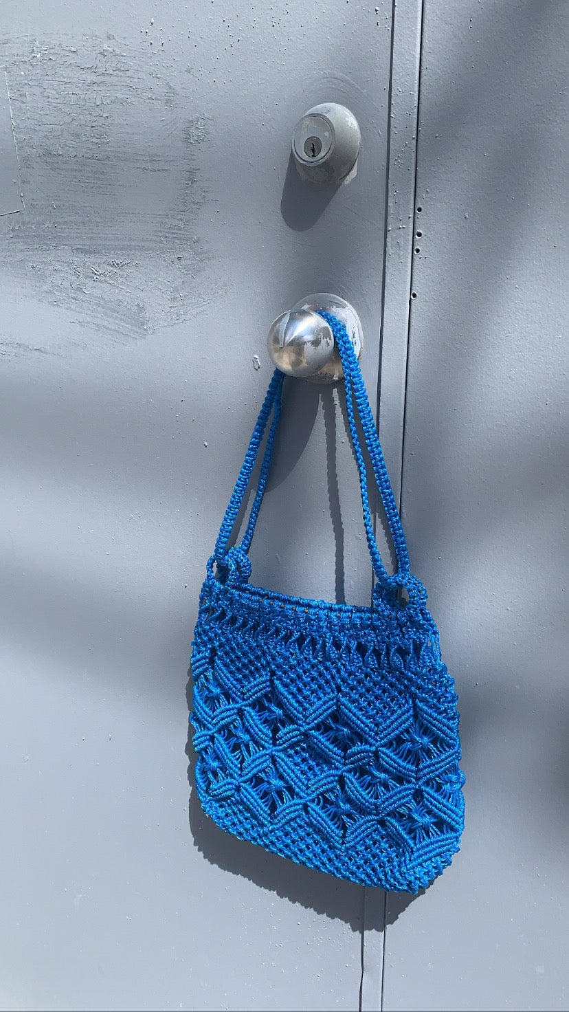 100% Recycled Nylon Plastic Macramé Purse