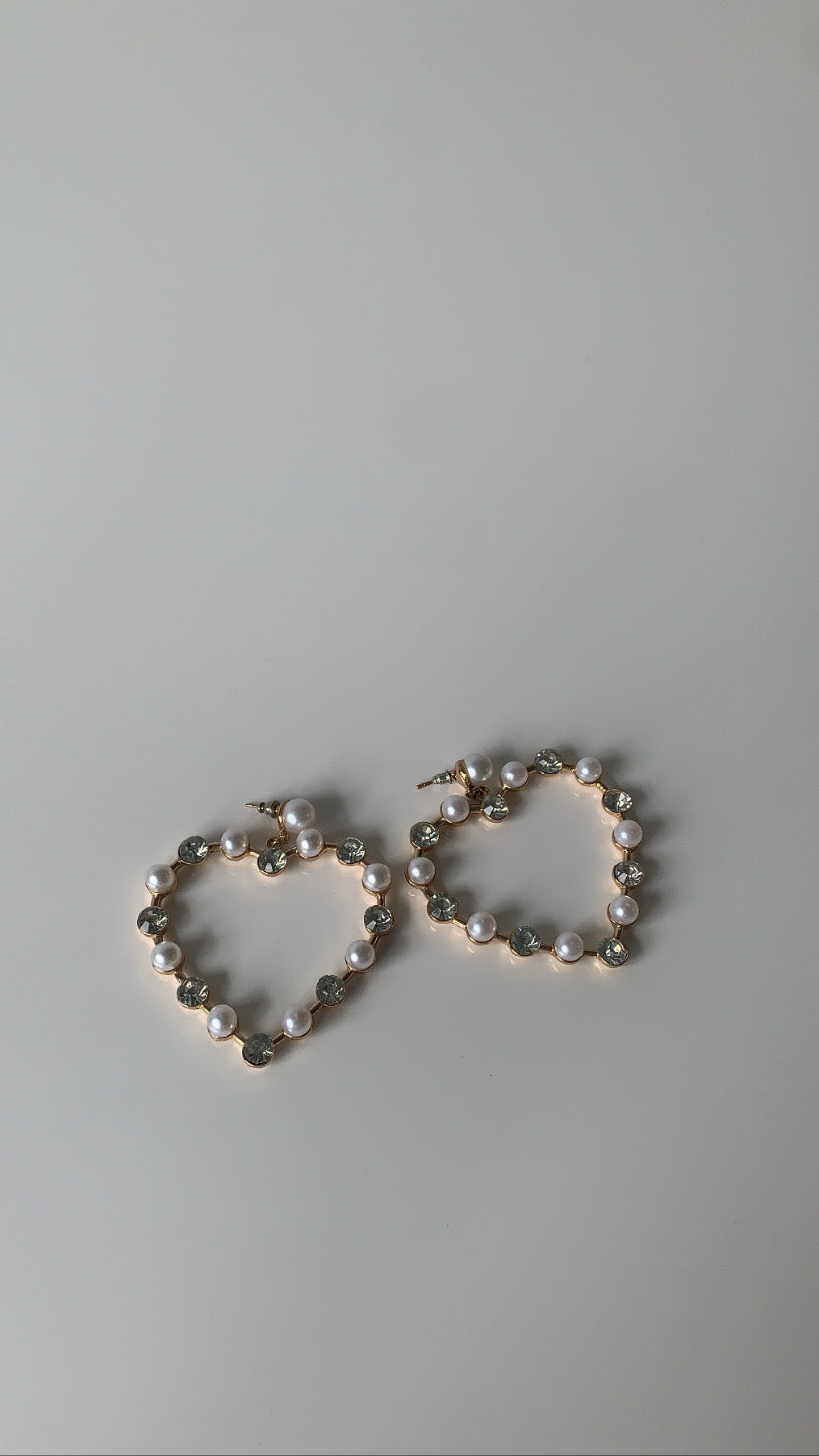 Y2K Coeur et Perles Earrings