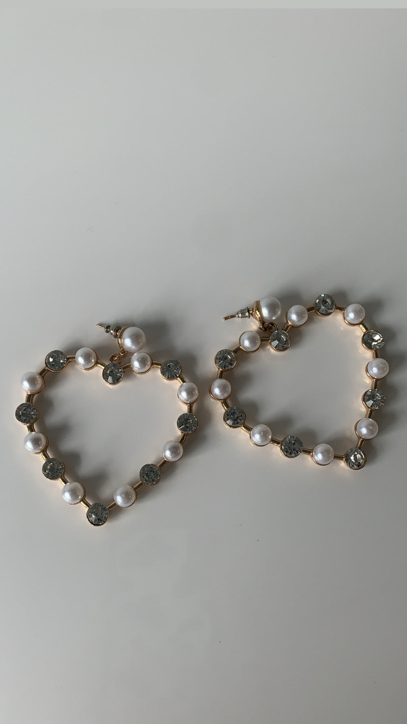Y2K Coeur et Perles Earrings