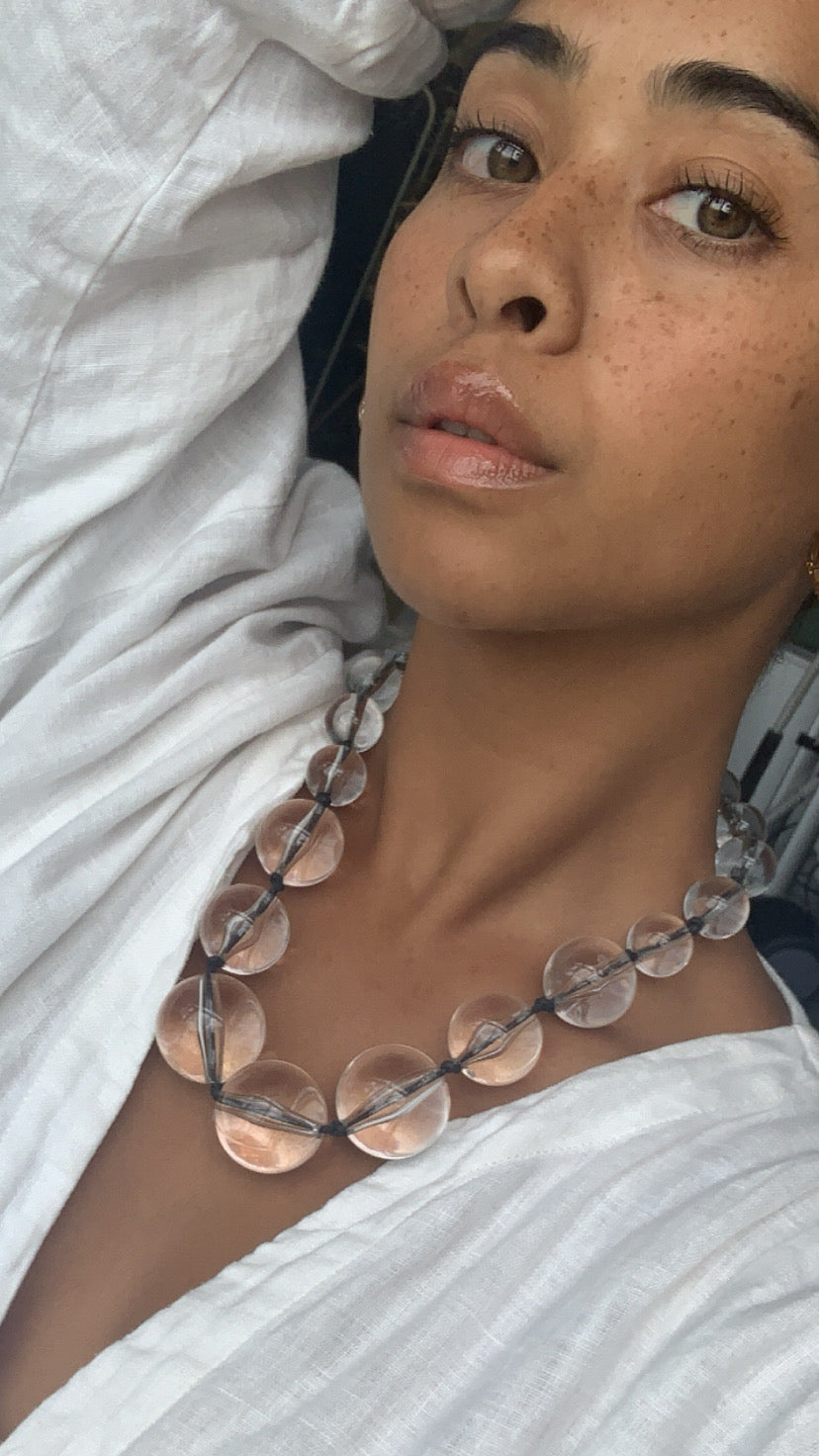 XXL Clear Chunky Beaded Necklace