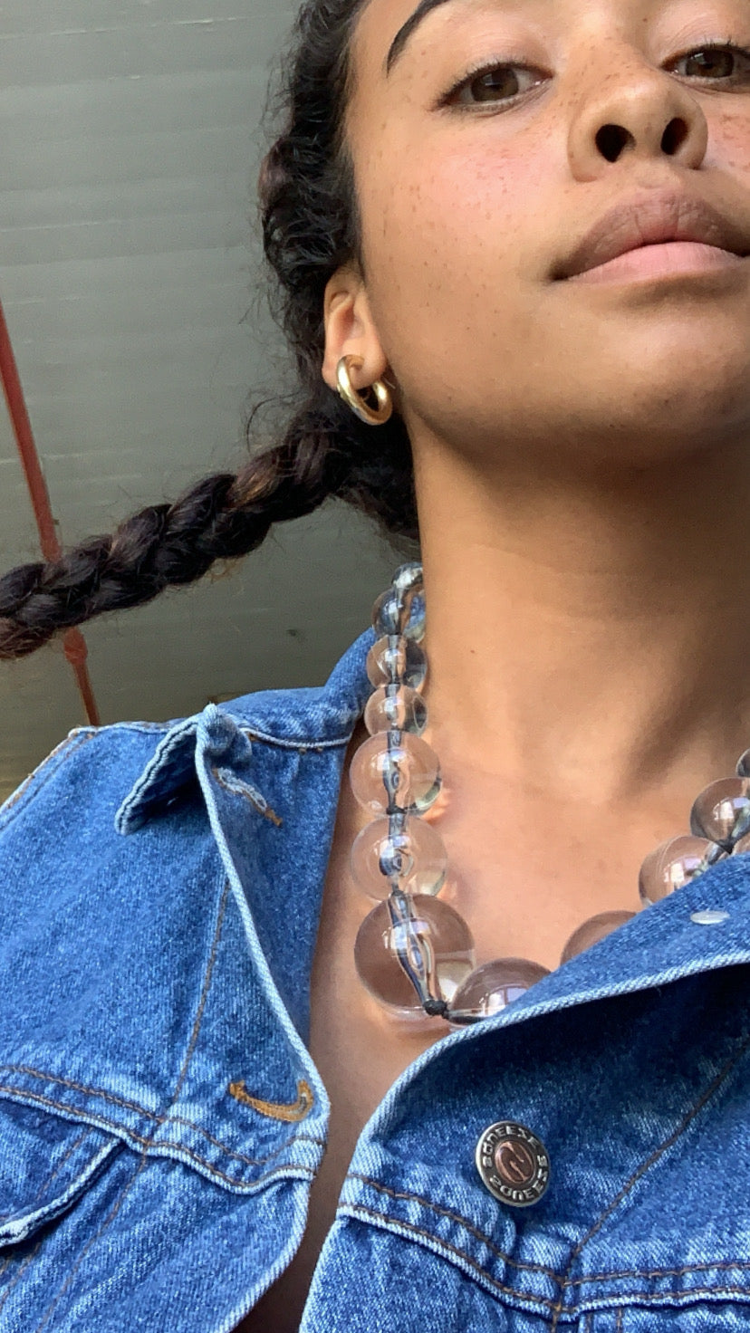 XXL Clear Chunky Beaded Necklace