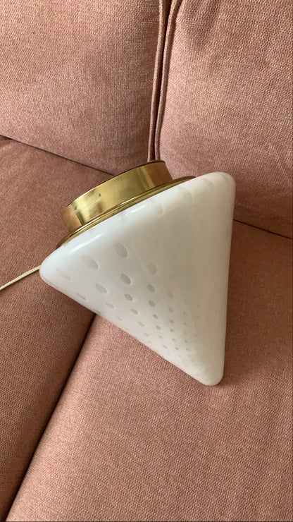 RARE 15” Murano Cone Lamp w/ Brass Lamp Base